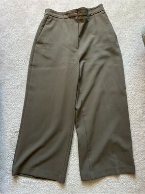 Zara Wide Leg Olive Green Trousers